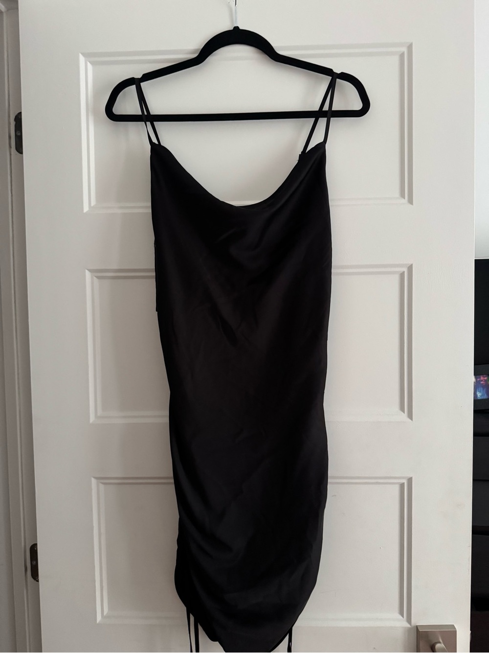 Garage Black Cowl Neck Slip Midi Dress